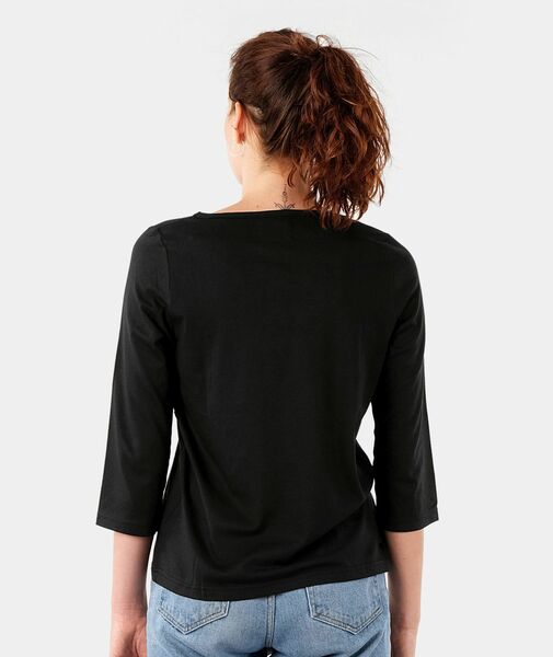 Damen Dreiviertel-arm Shirt Mit V-neck Aus Bio-baumwolle Und Tencel Modal günstig online kaufen