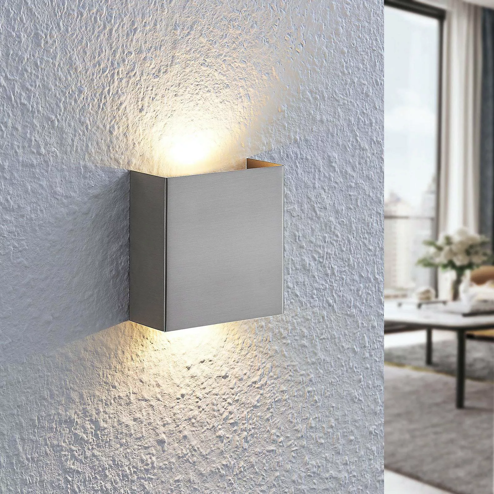 LED-Wandleuchte Manon, nickel satiniert, 10,5 cm günstig online kaufen