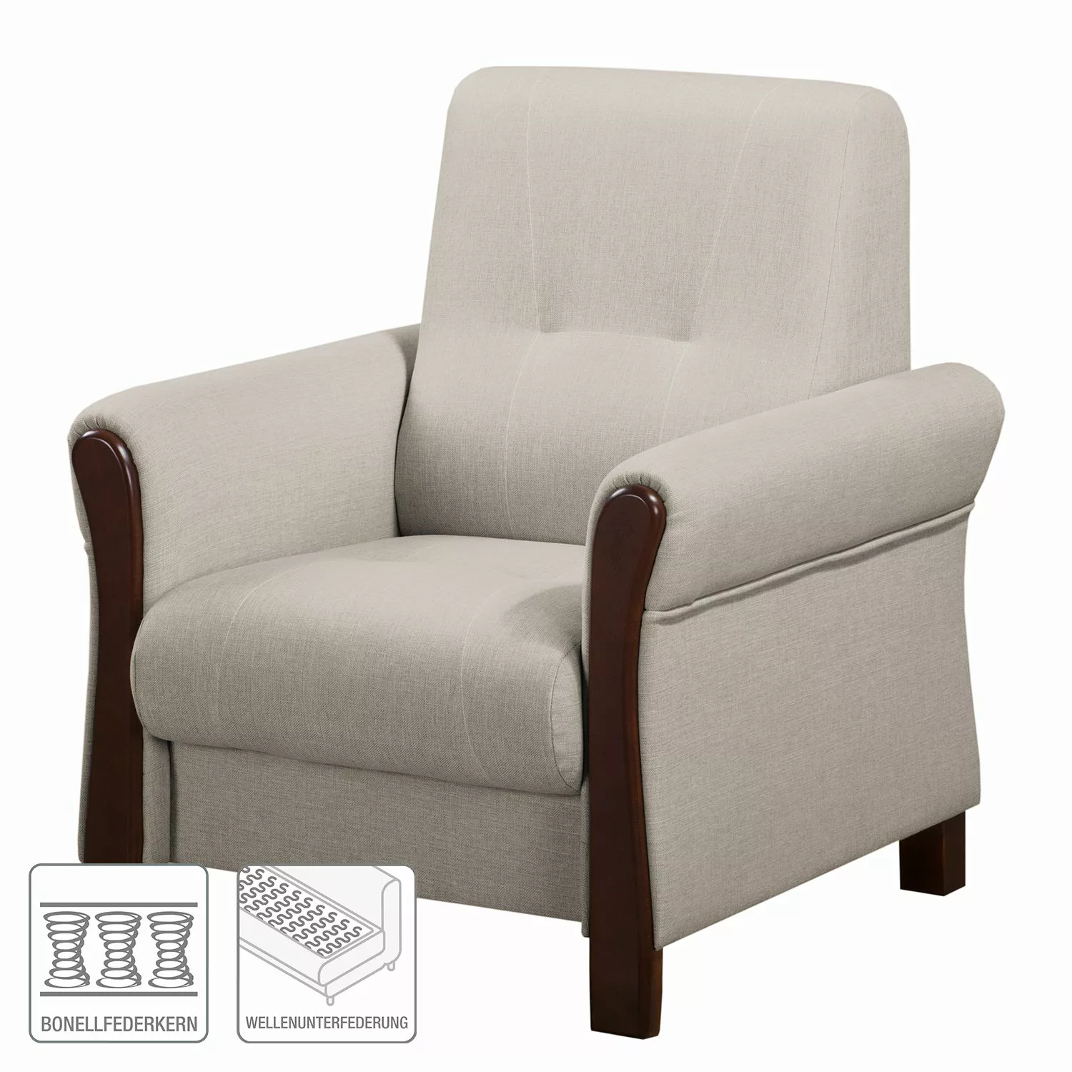 home24 Modoform Sessel Outwell Schwedisch Weiß Strukturstoff 80x100x85 cm ( günstig online kaufen