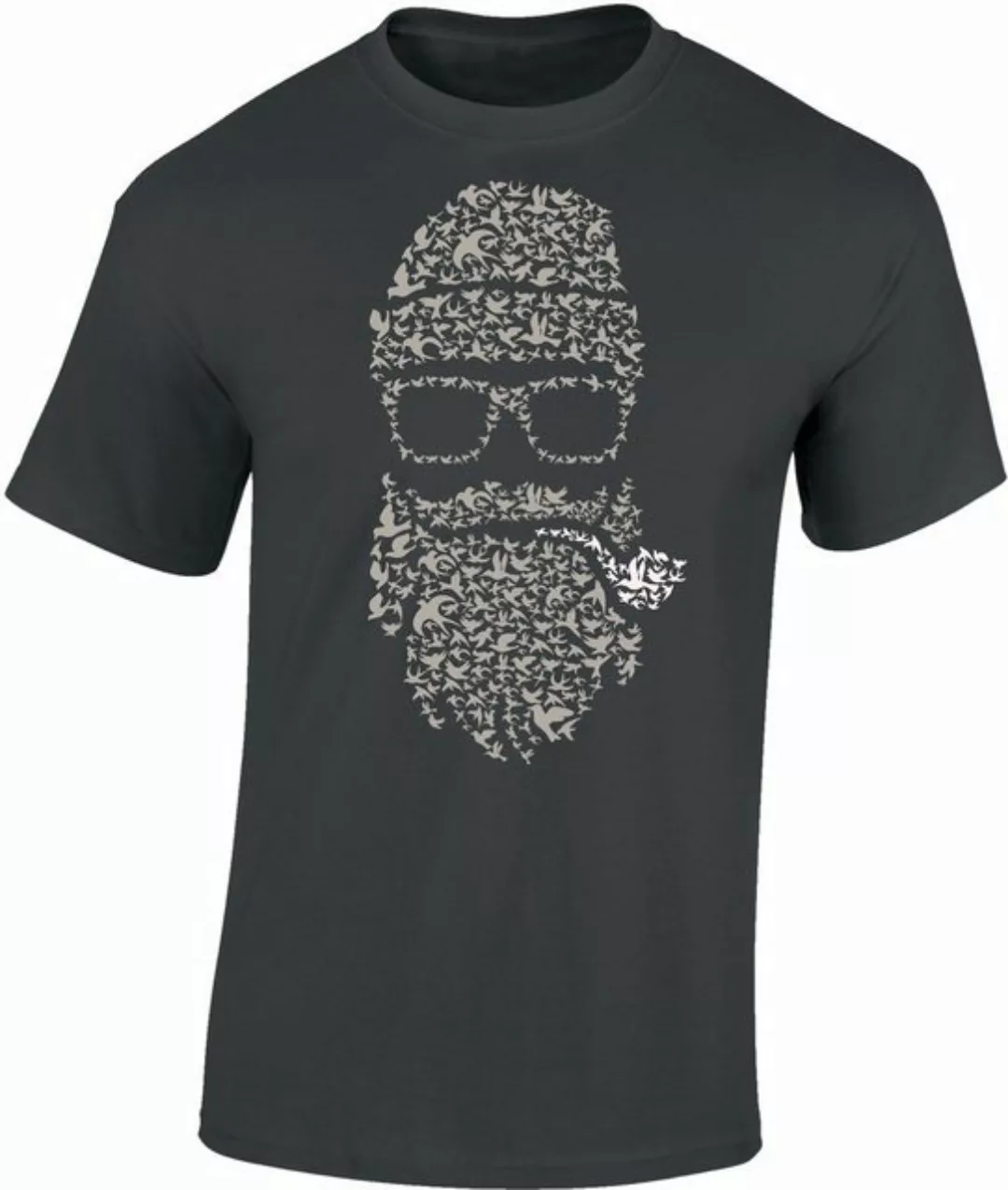 Baddery Print-Shirt "Bird's Beard", Bart Barber-Shop Hipster Urban Streetwe günstig online kaufen