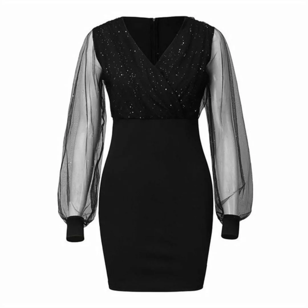 AFAZ New Trading UG Spitzenkleid Langarm Kleid Damen Elegante Pailletten Kl günstig online kaufen