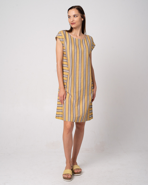 Stripe Dress - Sommer Leinen Kleid günstig online kaufen