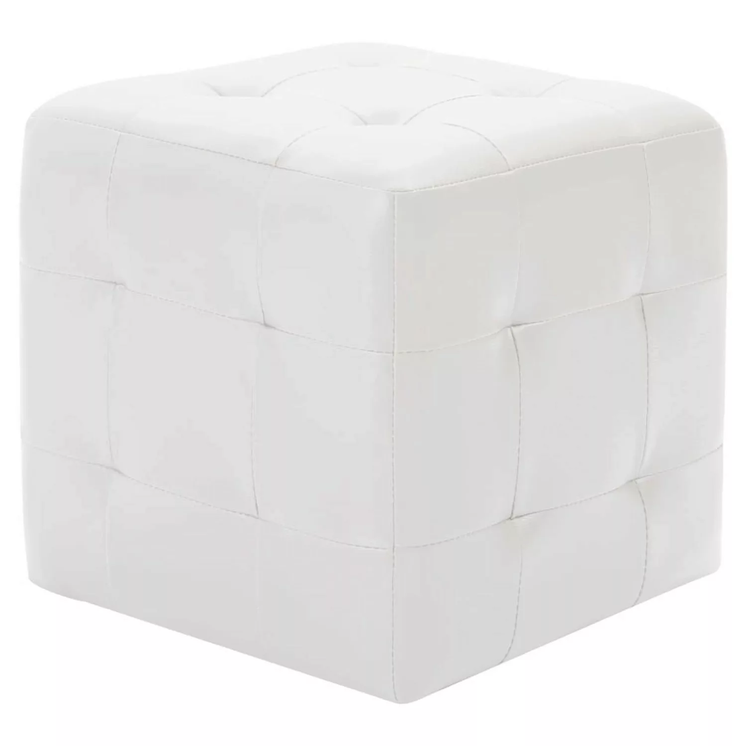 vidaXL Pouf 2 Stk. Weiß 30x30x30 cm Kunstleder günstig online kaufen