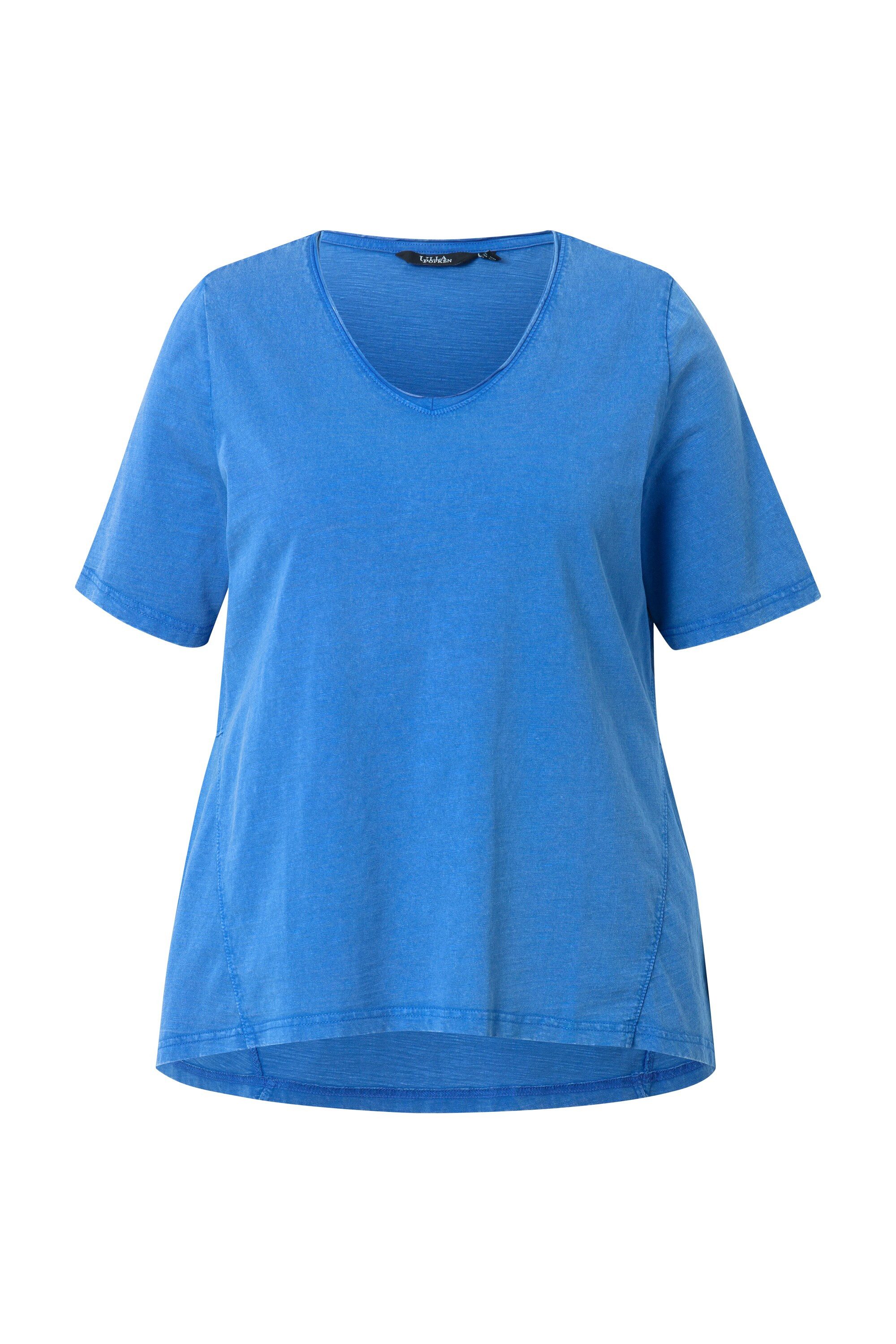 Ulla Popken Longshirt T-Shirt A-Linie V-Ausschnitt günstig online kaufen