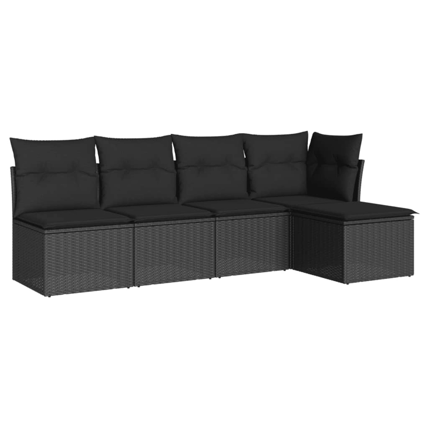 vidaXL 5-tlg Garten-Sofagarnitur mit Kissen Schwarz Poly Rattan Modell 20 günstig online kaufen