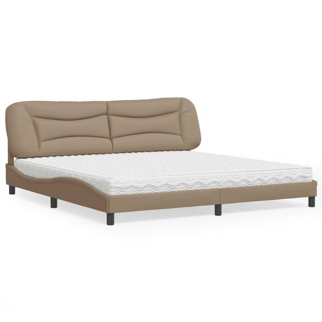 vidaXL Bett Bett mit Matratze Cappuccino-Braun 200x200 cm Kunstleder günstig online kaufen