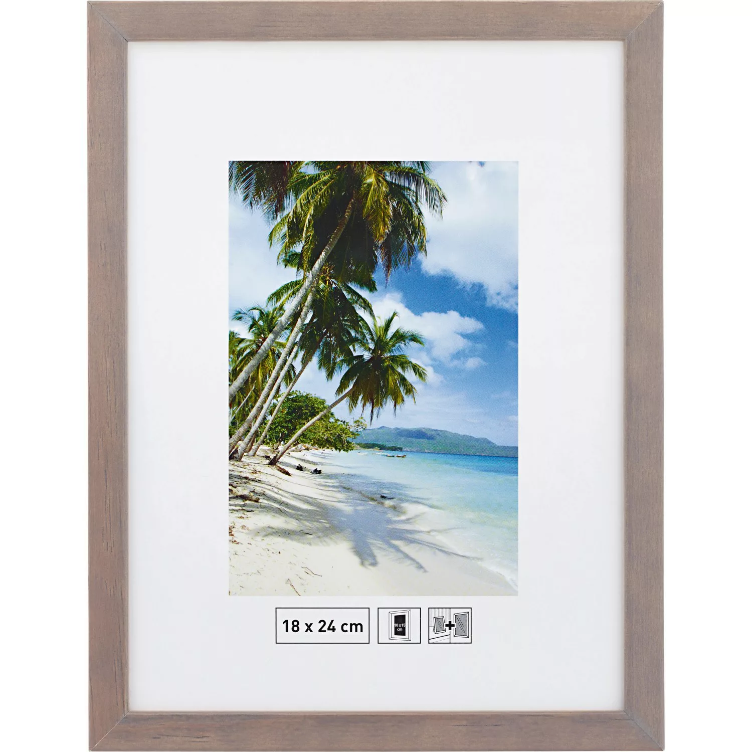 Holzbilderrahmen Grau Glatt 18 cm x 24 cm günstig online kaufen