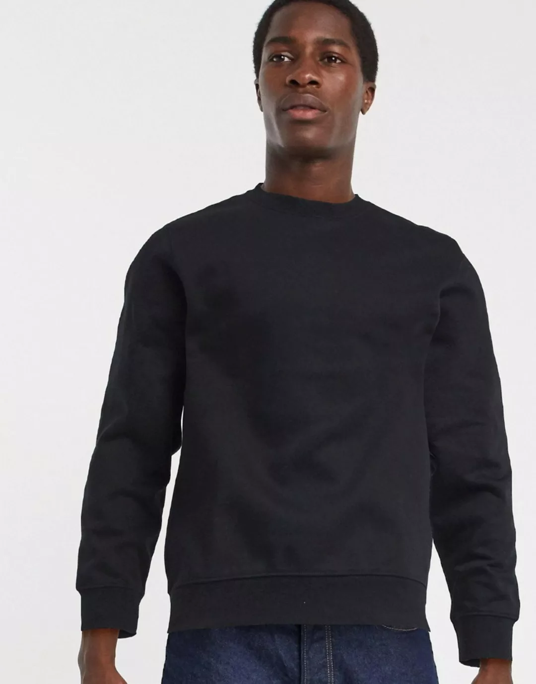 Weekday – Schwarzes Standard-Sweatshirt günstig online kaufen