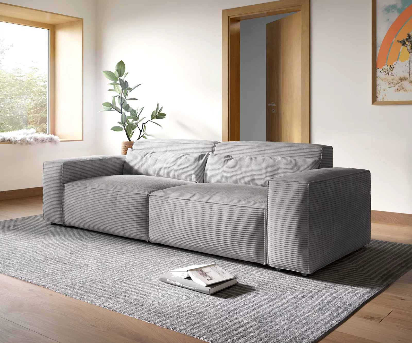 DELIFE Big-Sofa Sirpio, XL Mikrofaser Schwarz 270x130 cm günstig online kaufen