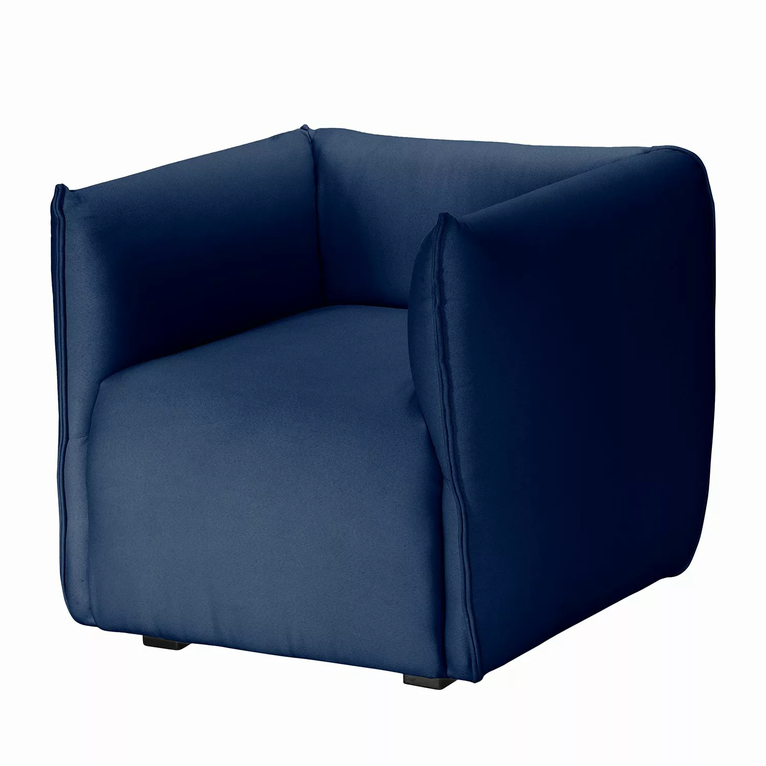 home24 Fredriks Sessel Grady I Dunkelblau Webstoff mit Hocker 84x70x78 cm ( günstig online kaufen