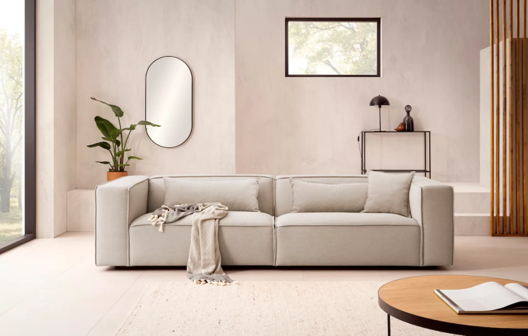 LeGer Home by Lena Gercke 3-Sitzer "PIARA, Couch mit Kedernaht, Sofa in Cor günstig online kaufen