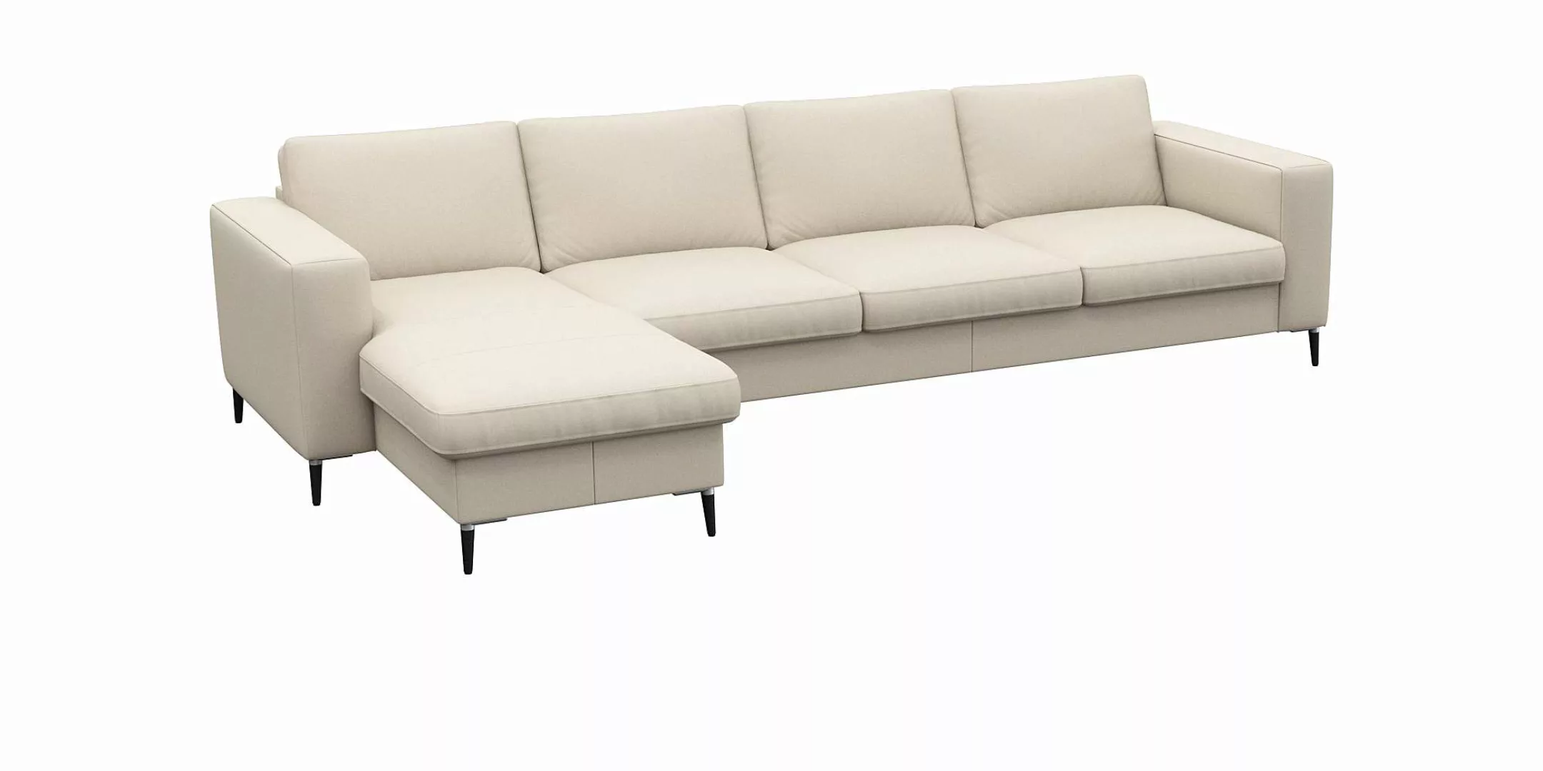 FLEXLUX Ecksofa »Fiore, L-Form«, breite Armlehnen, Kaltschaum, Füße Alu+sch günstig online kaufen