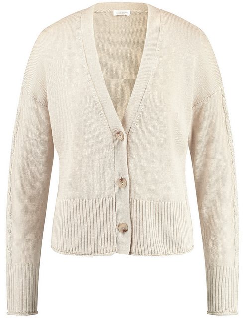 GERRY WEBER Cardigan Strickjacke mit Leinenanteil und Zopfmusterdetail günstig online kaufen