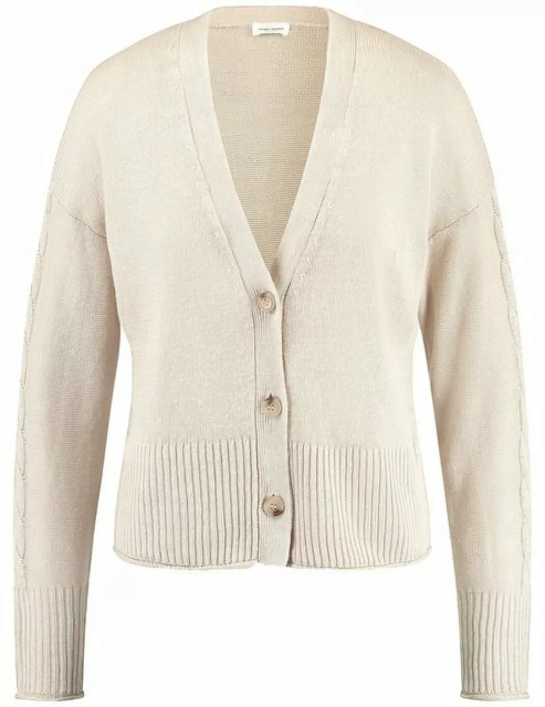 GERRY WEBER Cardigan Strickjacke mit Leinenanteil und Zopfmusterdetail günstig online kaufen