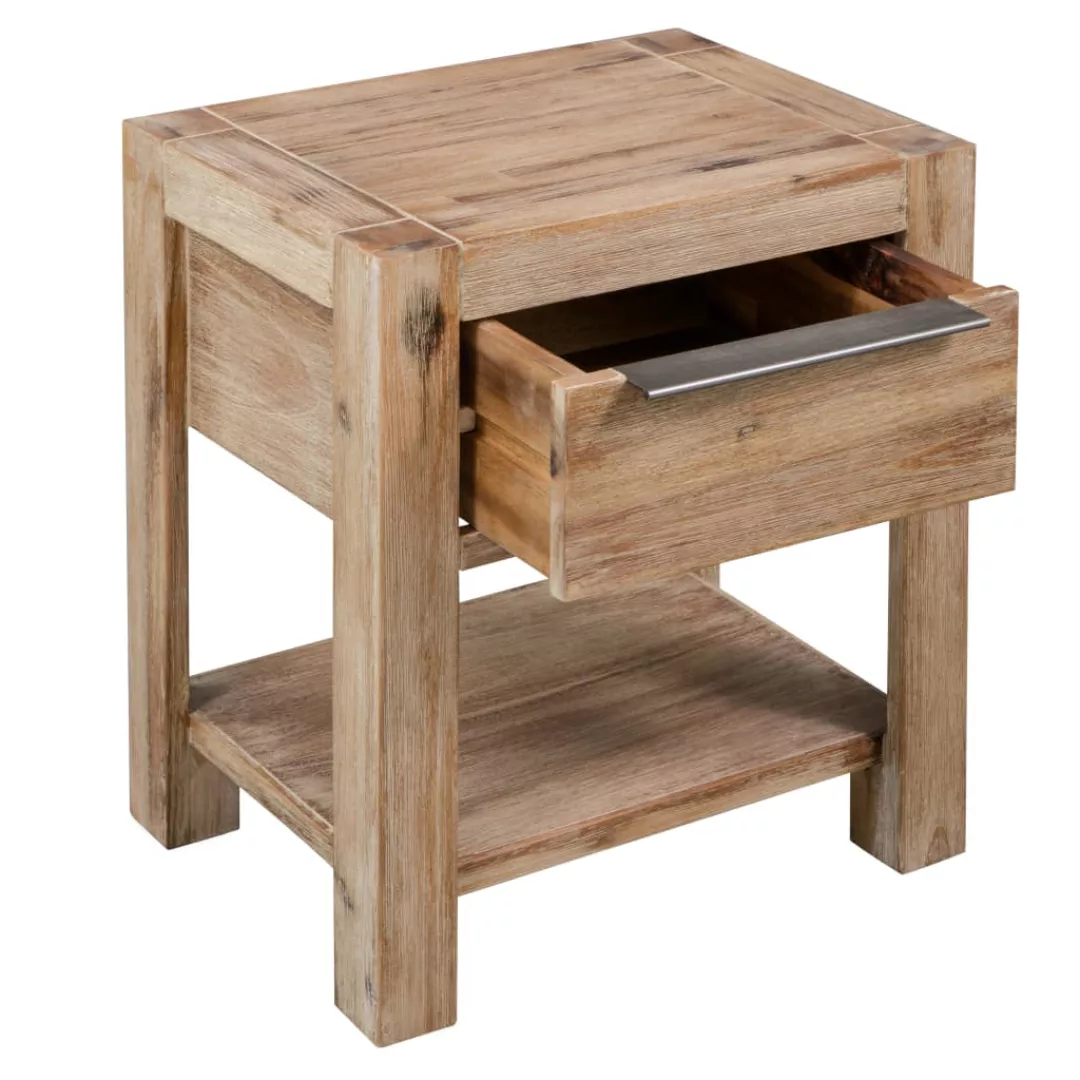 Nachttisch Mit Schublade 40x30x48 Cm Masivholz Akazie günstig online kaufen