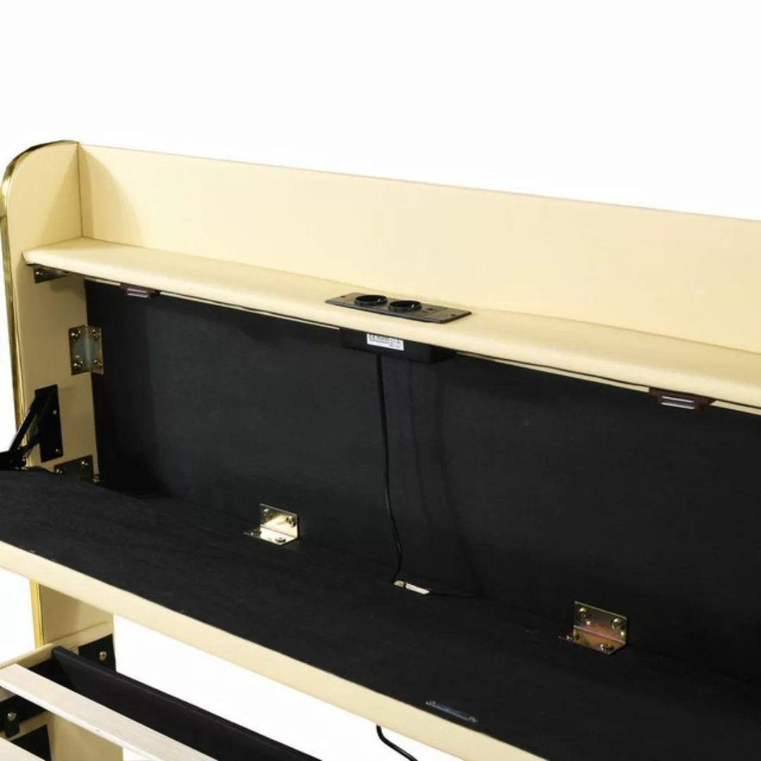 MODFU Polsterbett Doppelbett, Kopfteil mit USB-Anschluss, mit Lattenrost, m günstig online kaufen