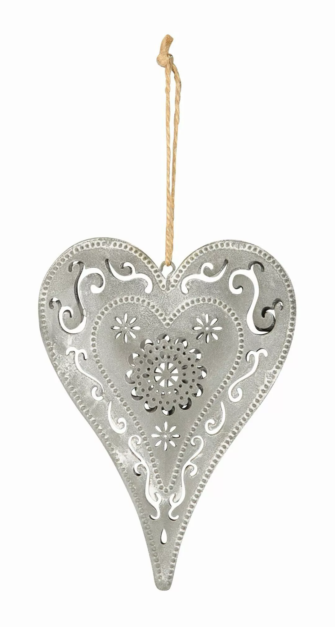 Levandeo® Dekoobjekt, Schild Herz 12x15cm Ornamente günstig online kaufen