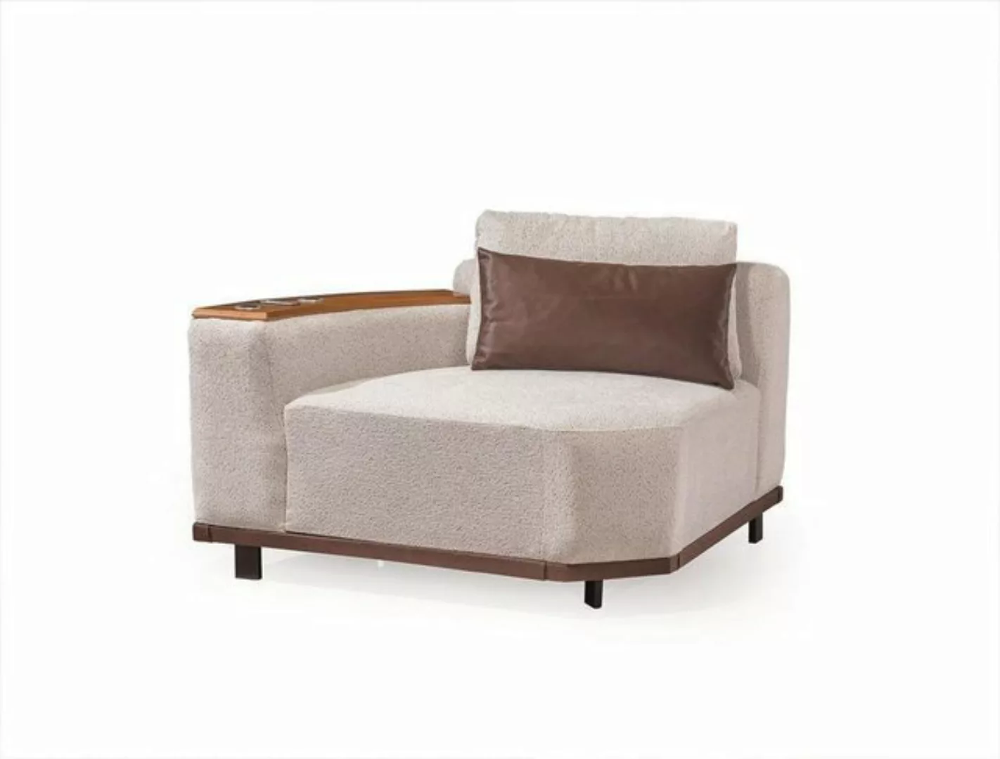 JVmoebel Ecksofa Weißes Ecksofa Wohnzimmer L-Form Couch Polstermöbel Holzge günstig online kaufen