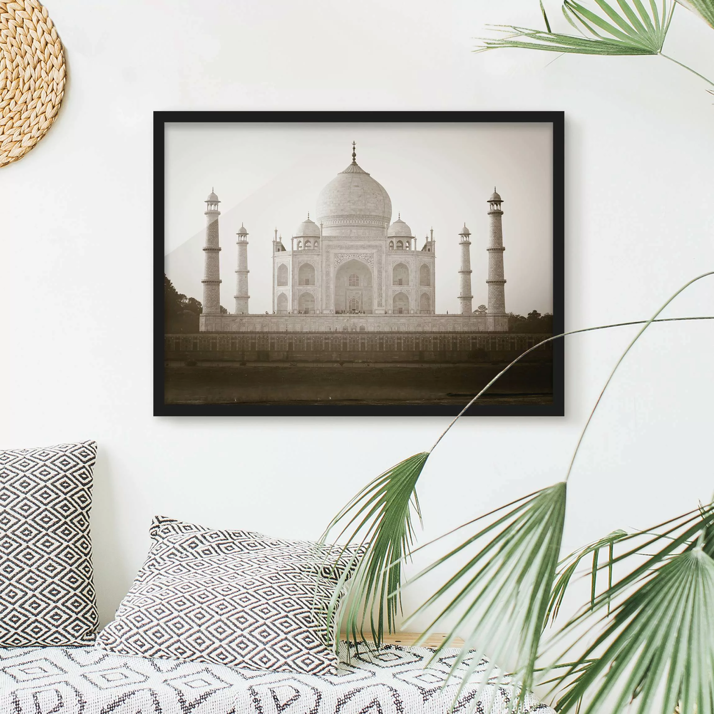 Bild mit Rahmen Architektur & Skyline - Querformat Taj Mahal günstig online kaufen