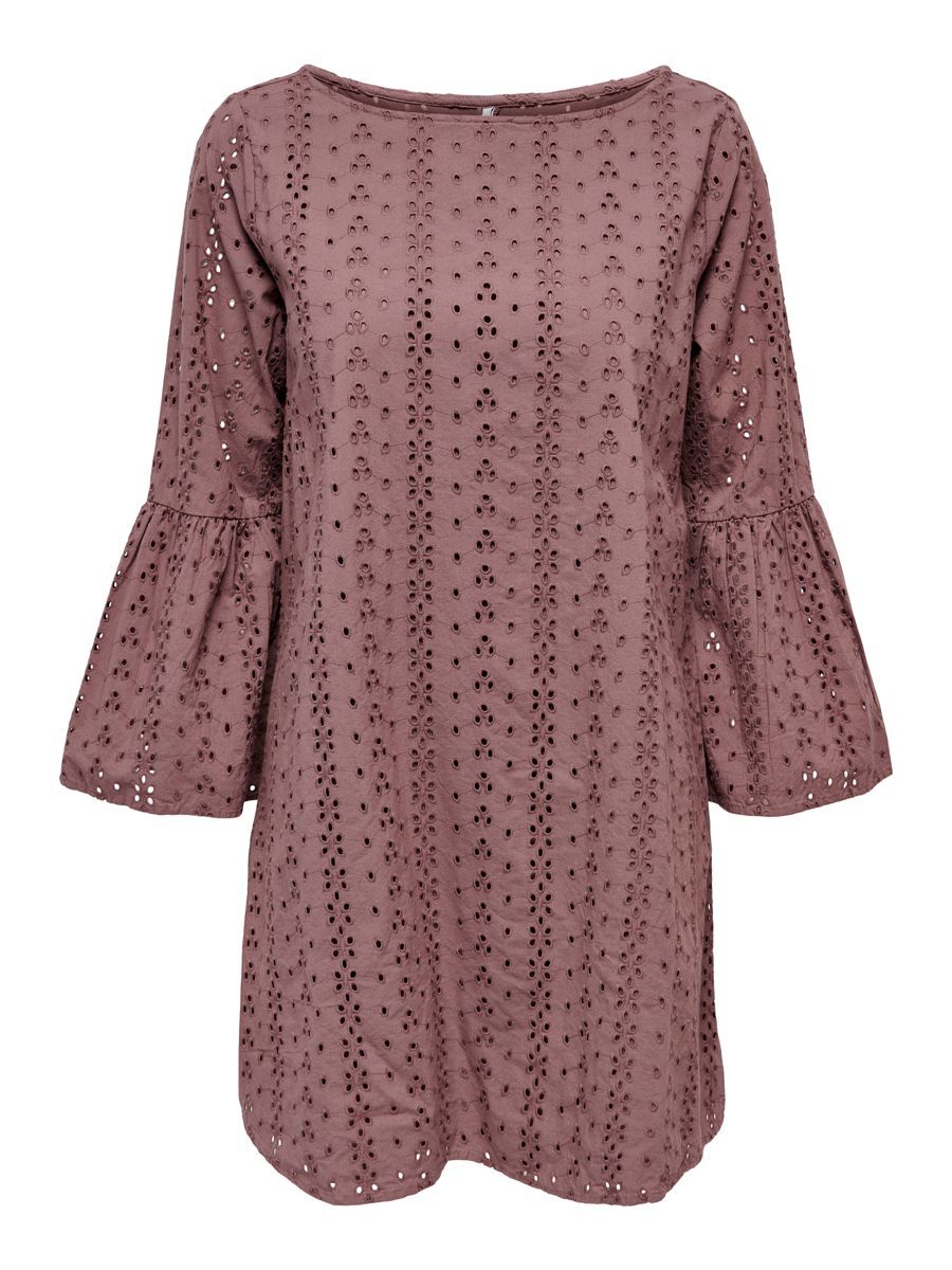 ONLY Broderie Anglaise Kleid Damen Braun günstig online kaufen