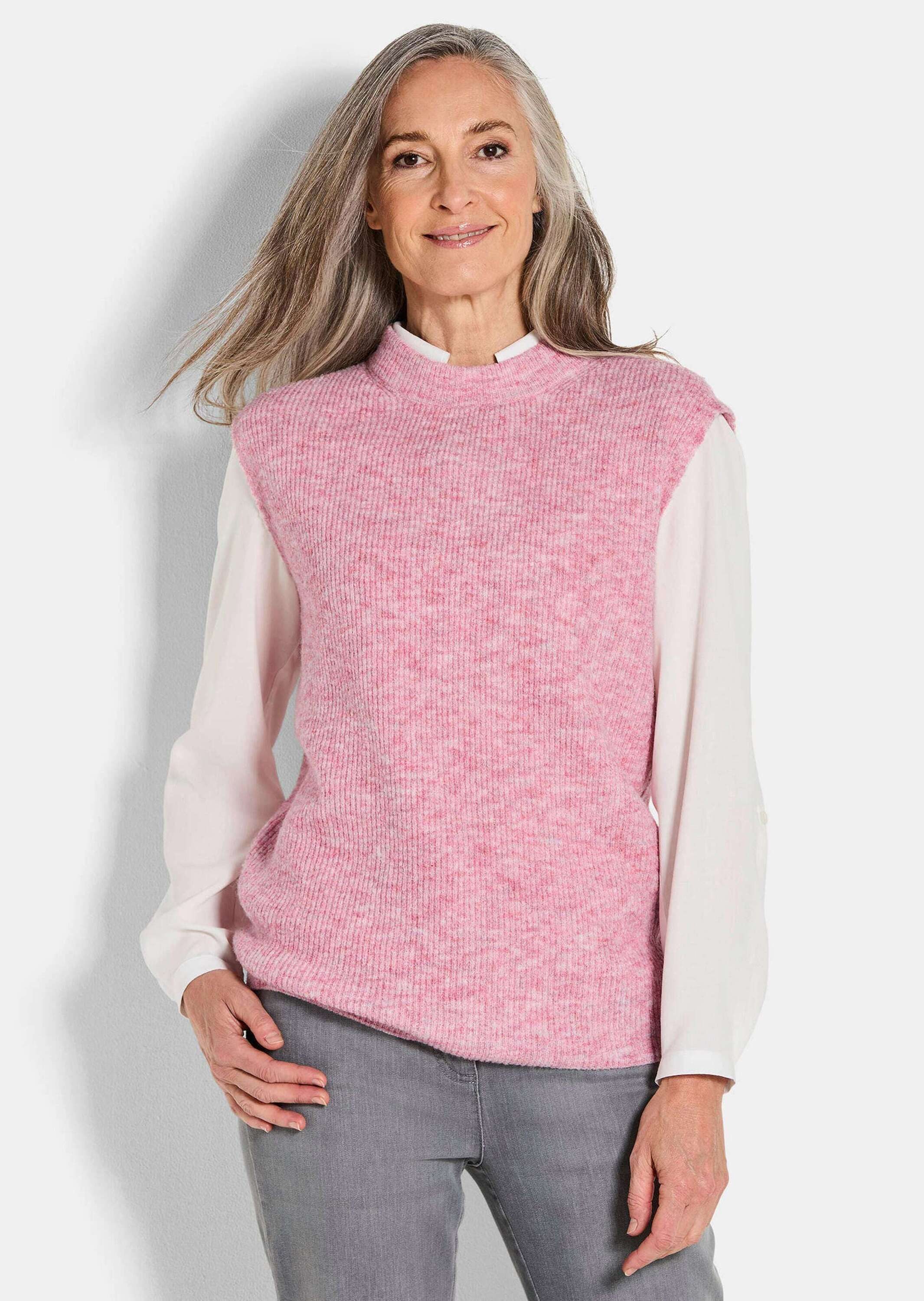GOLDNER Strickpullover Rippstrick Pullunder mit Stehkragen günstig online kaufen
