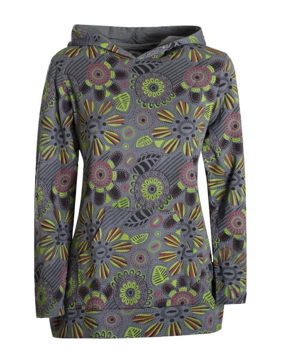 Vishes Kapuzenshirt Langarm Hoodie mit Blumen günstig online kaufen