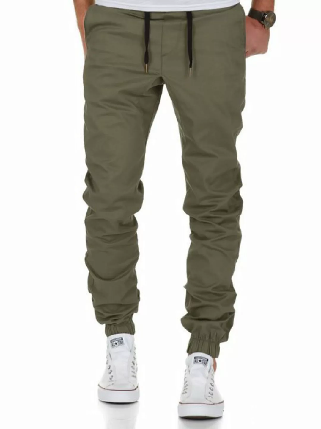 REPUBLIX Stretch-Hose AVILA Herren Basic Jogger Hose Chino mit Kontrast günstig online kaufen