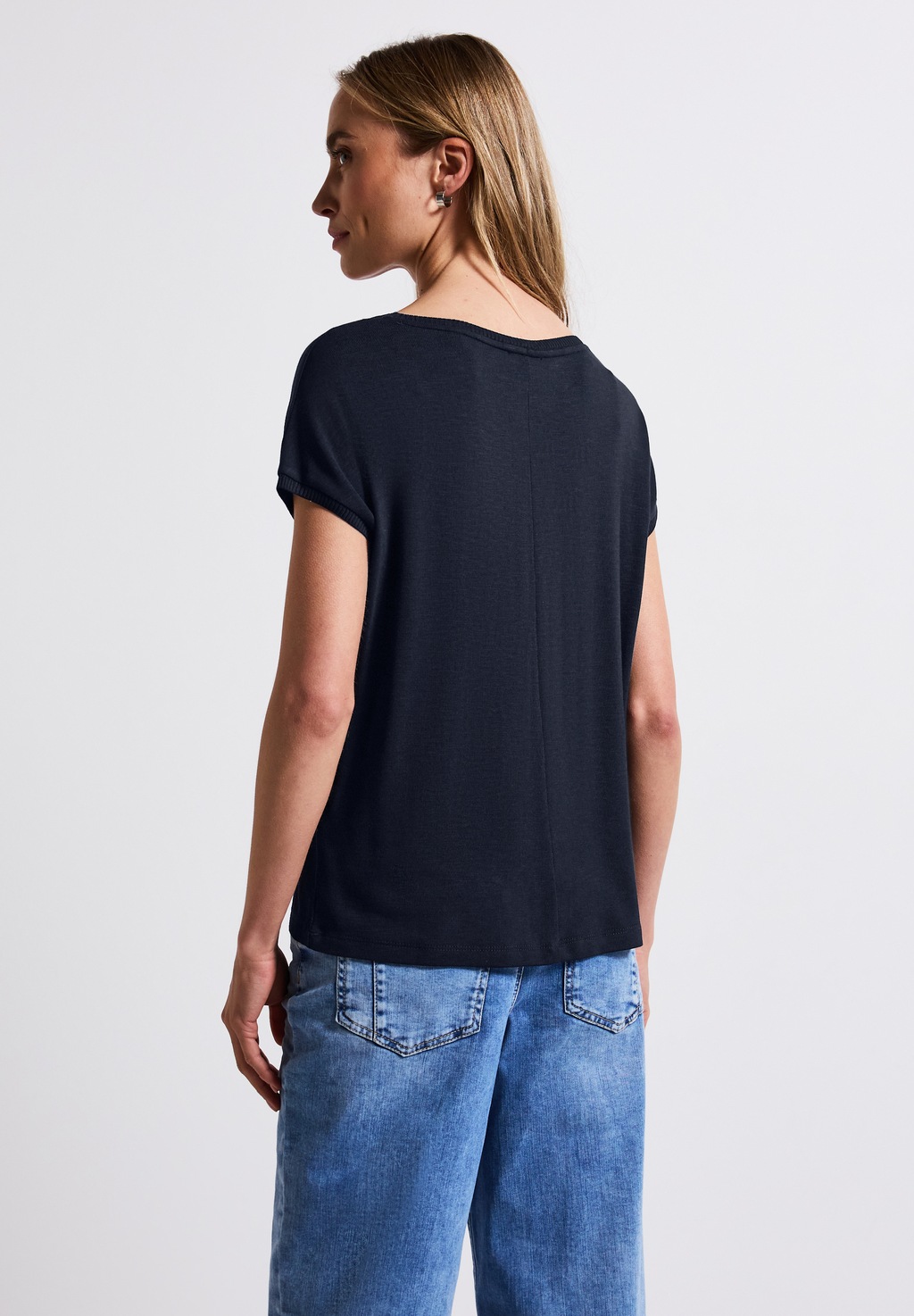 STREET ONE T-Shirt, mit Materialmix günstig online kaufen