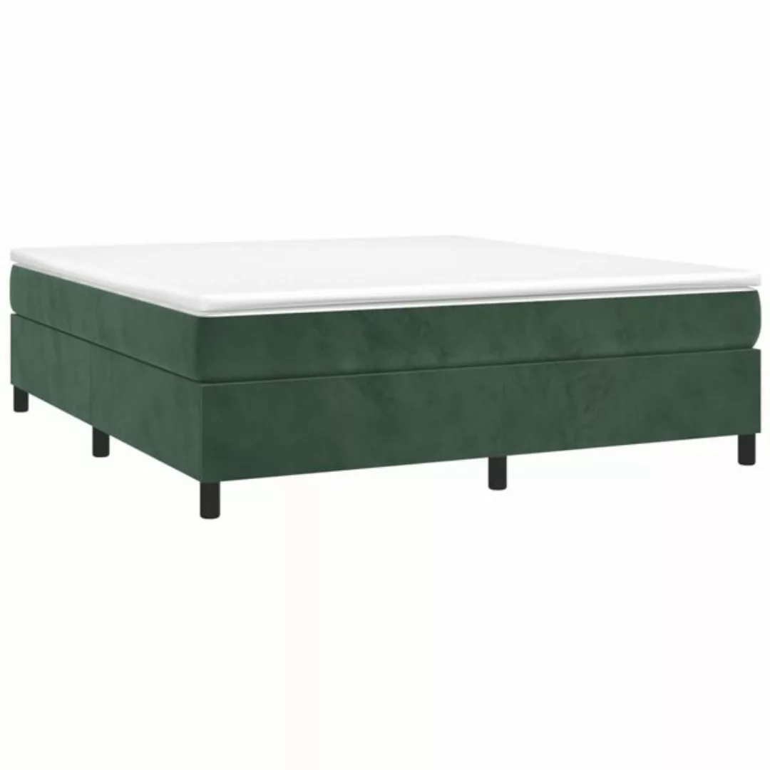 vidaXL Boxspringbett, Boxbett mit Matratze Dunkelgrün 180x200 cm Samt günstig online kaufen