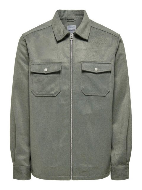 ONLY & SONS Blouson Hemdjacke Reißverschluss Brusttaschen Regular 8012 in G günstig online kaufen