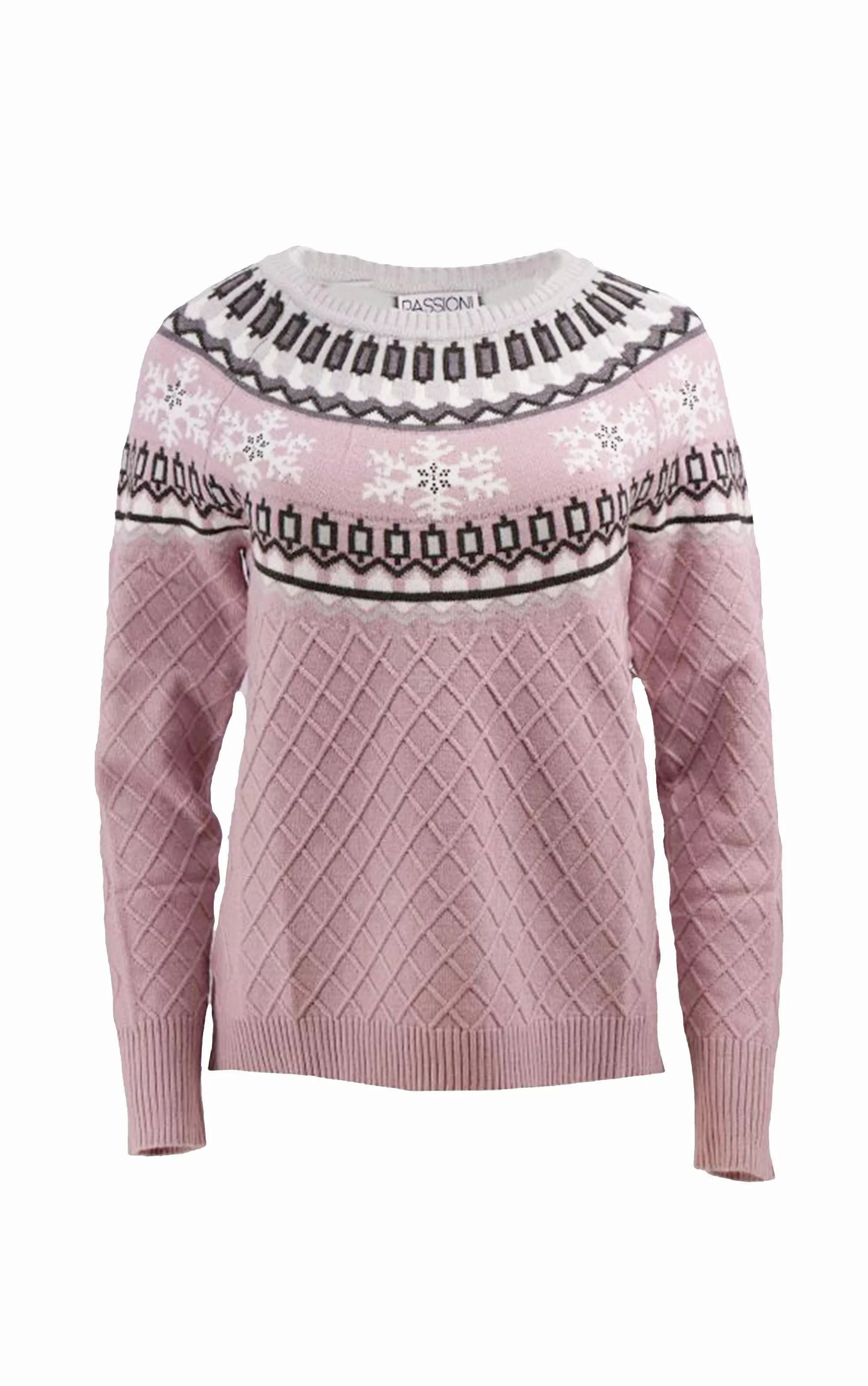 Passioni Strickpullover Norwegerpullover mit Strukturstrick günstig online kaufen