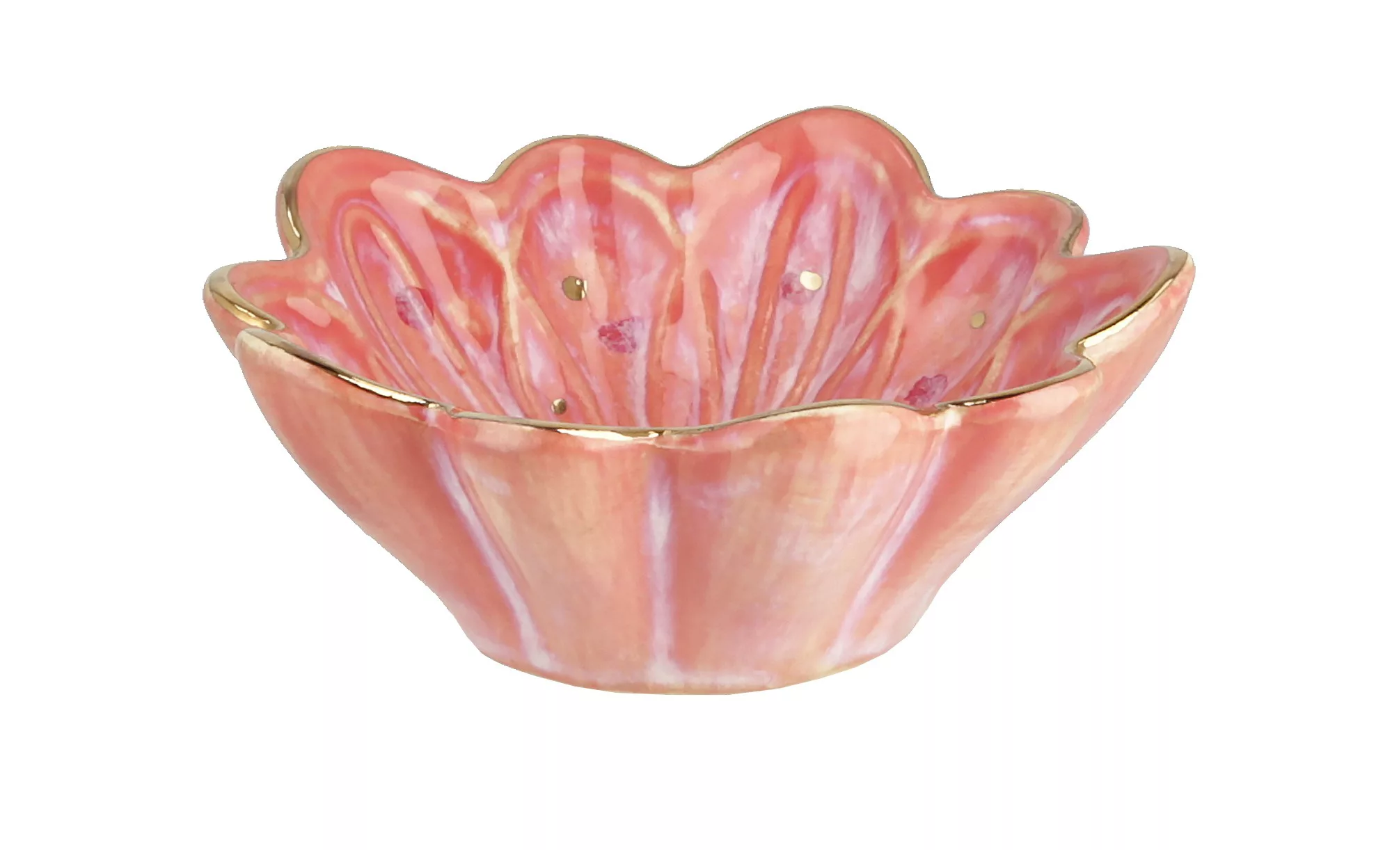 Deko Schale Blüte - rosa/pink - Steinzeug - 3,4 cm - Dekoration > Dekoschal günstig online kaufen