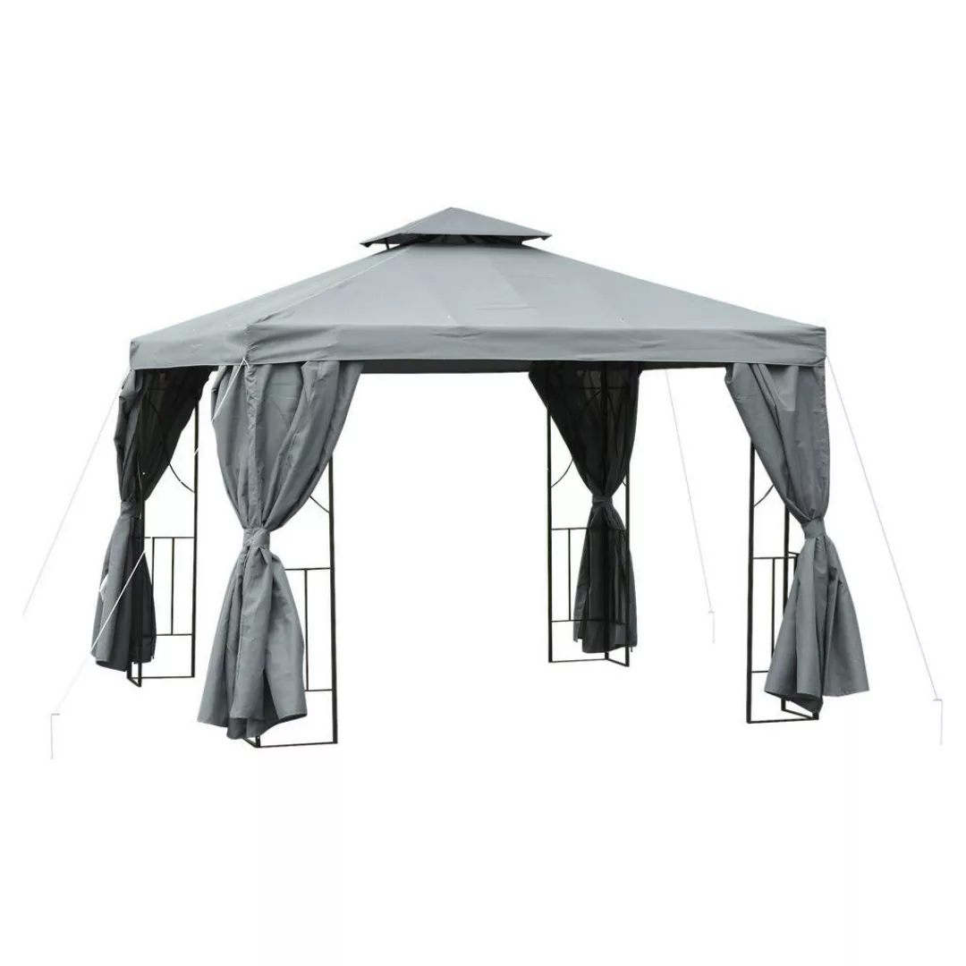 Outsunny Pavillon dunkelgrau Metall B/H/L: ca. 295x270x295 cm günstig online kaufen