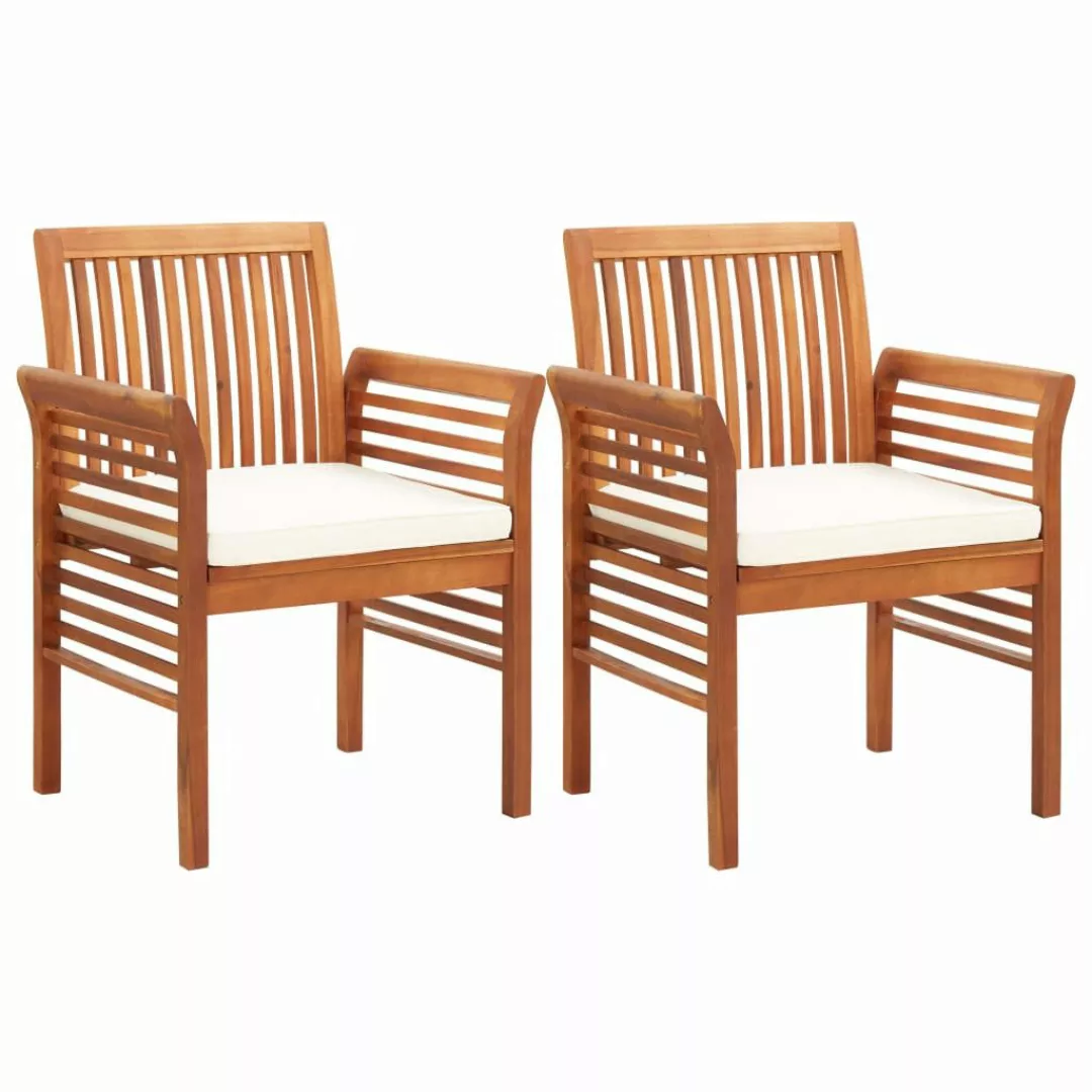 Garten-essstühle Mit Sitzpolster 2 Stk. Akazie Massivholz günstig online kaufen