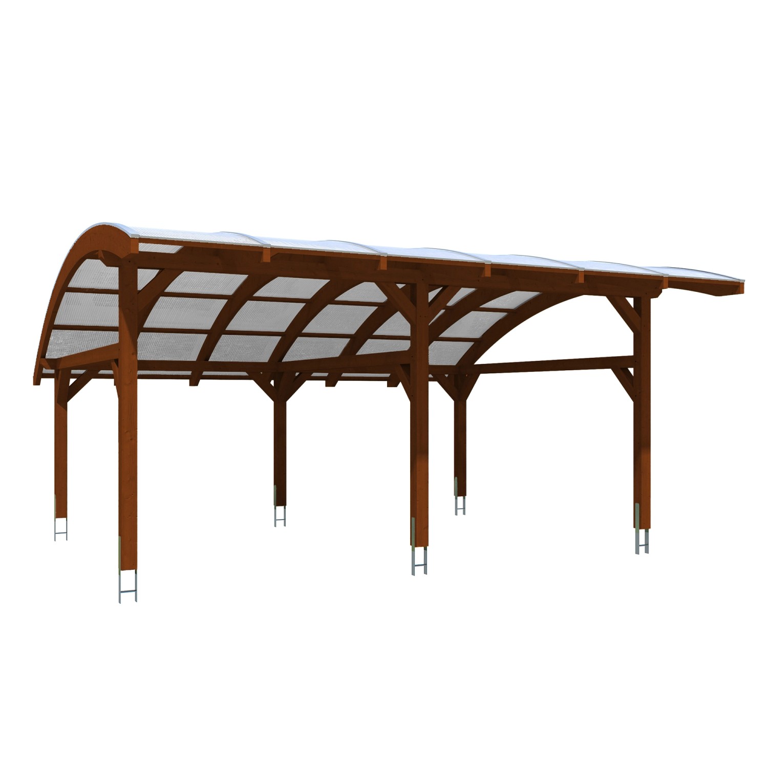 Skan Holz Carport Schwaben 648 x 630 cm Nuss günstig online kaufen