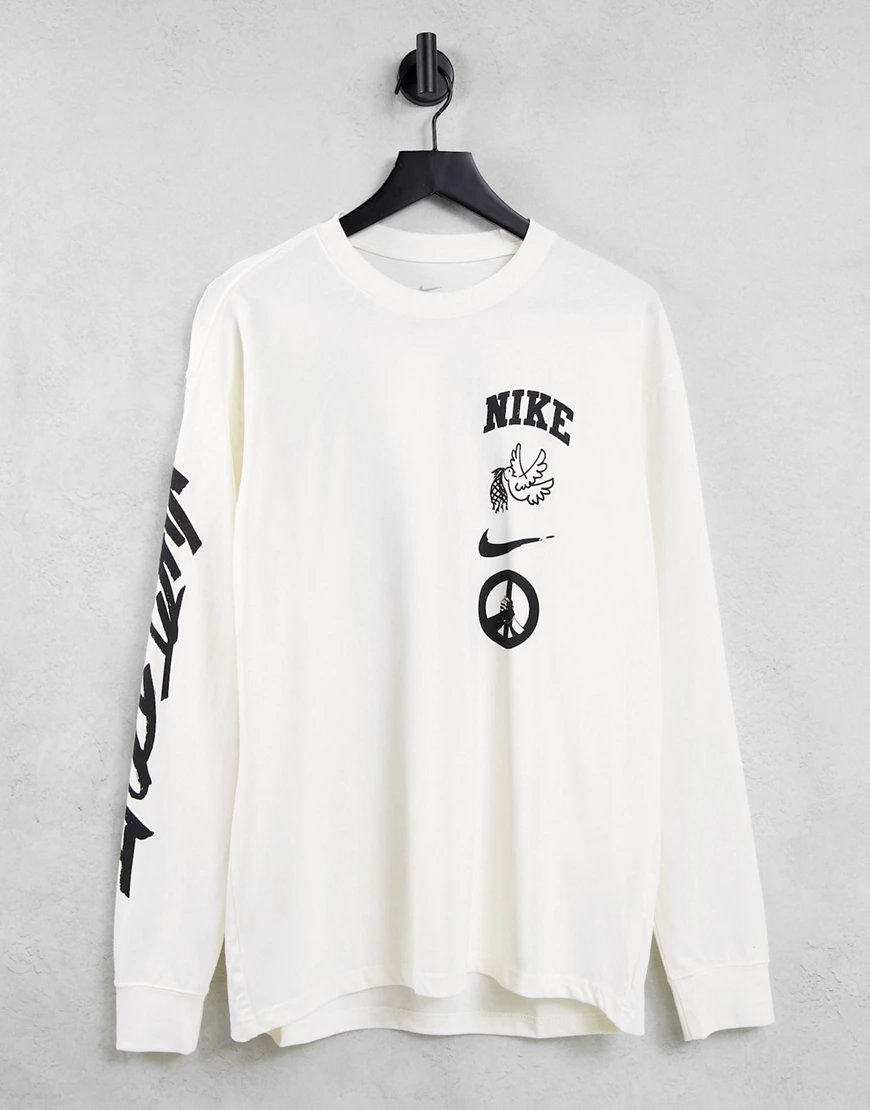 Nike Basketball – Move 2 Zero – Nachhaltiges, langärmliges Shirt in Cremewe günstig online kaufen