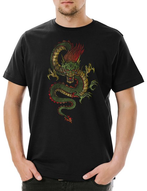 Urban Backwoods Print-Shirt Chinese Dragon Herren T-Shirt Drache Fantasy Ta günstig online kaufen