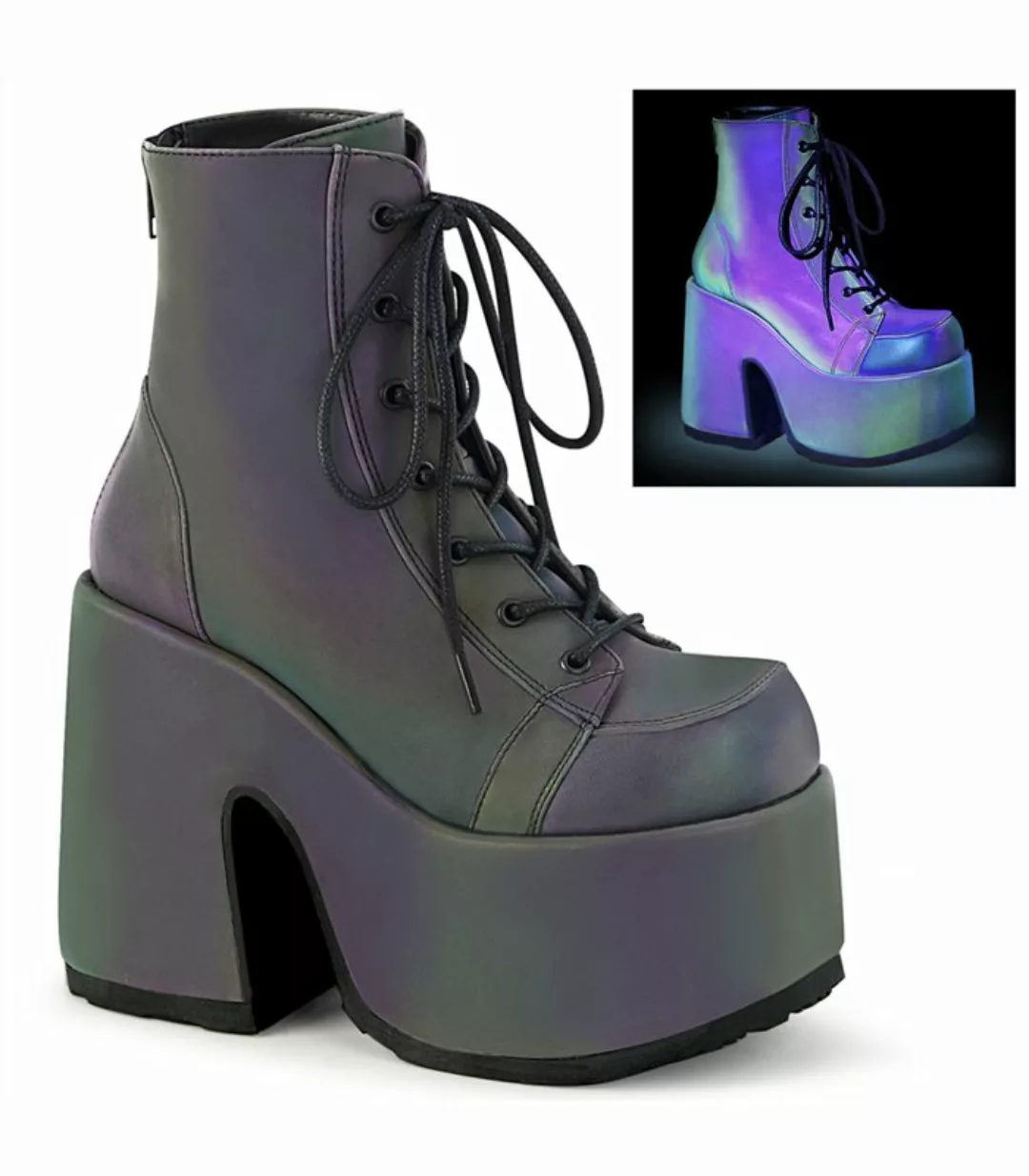 Plateau Boots CAMEL-203 Mehrfarbig | Demonia  (Schuhgröße: EUR 39) günstig online kaufen