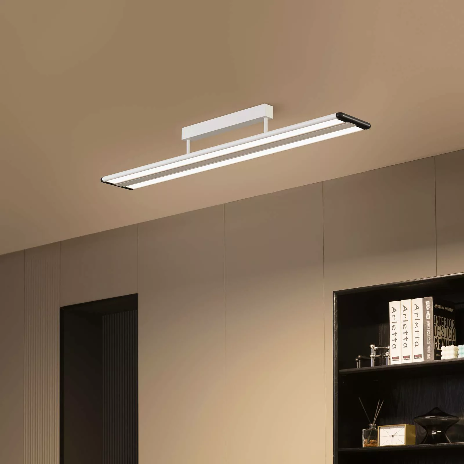 Prios Yuela LED-Deckenlampe, DALI, 120 cm, silber günstig online kaufen