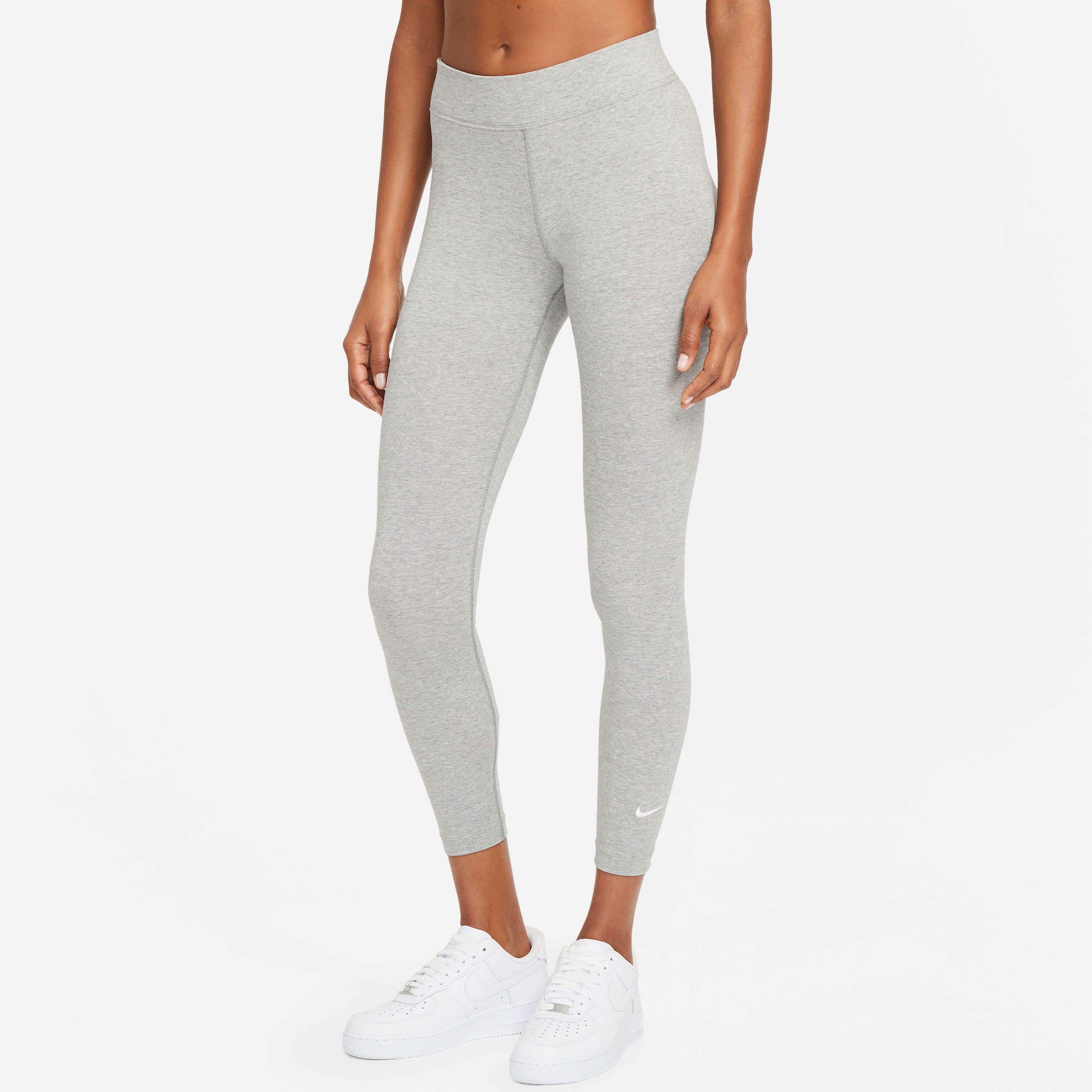 Nike Sportswear Essential Mittelhohe L Dark Grey Heather / White günstig online kaufen