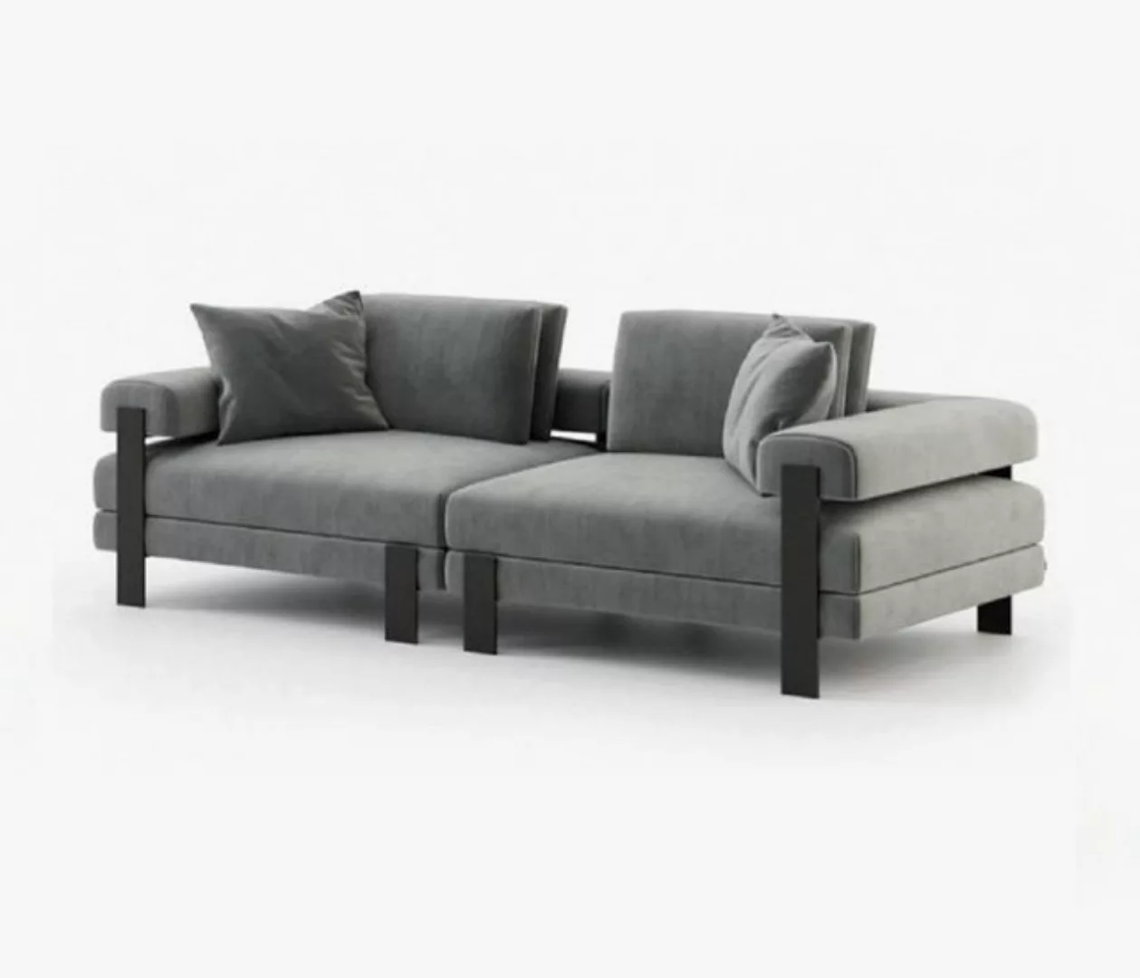 JVmoebel 2-Sitzer Luxus 2 Sitzer Italienischer Stil Sofa Textil Grau Wohnzi günstig online kaufen