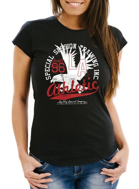 Neverless Print-Shirt Damen T-Shirt Athletic Adler Eagle Sport College Slim günstig online kaufen