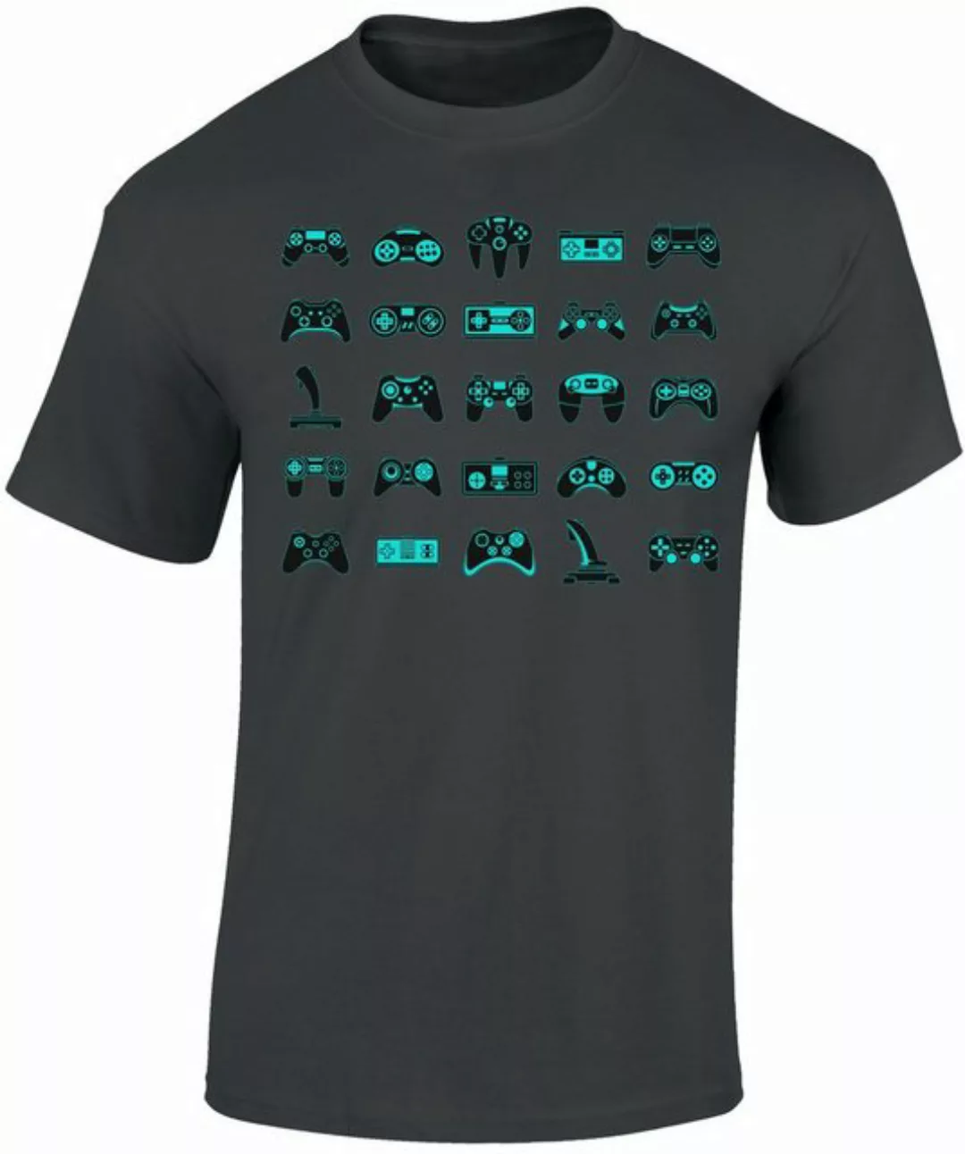 Baddery Print-Shirt Gamer T-Shirt: "Controller" - Gaming T-Shirt, hochwerti günstig online kaufen
