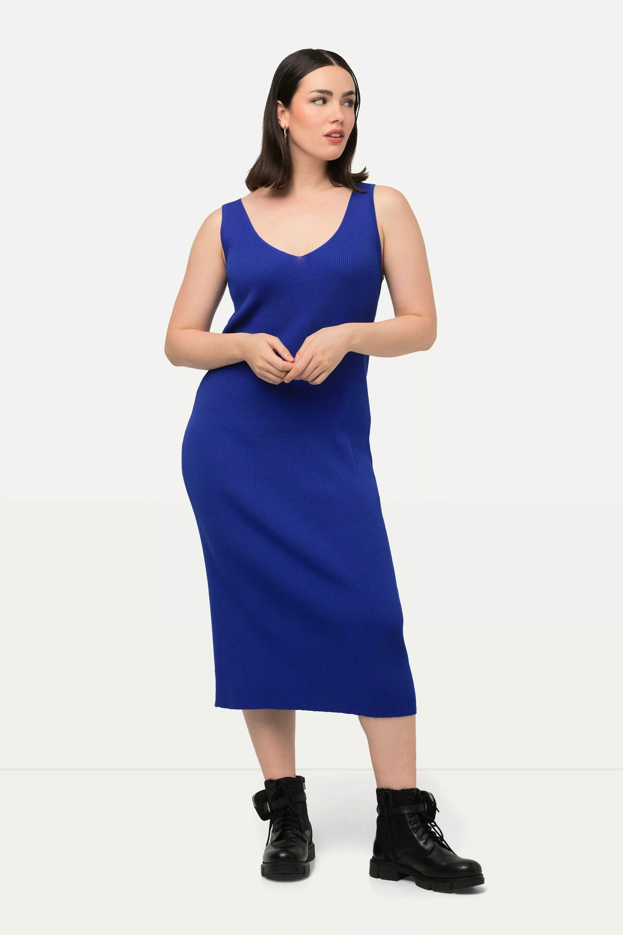 Ulla Popken Strickkleid Strickkleid Rippstrick Slim günstig online kaufen