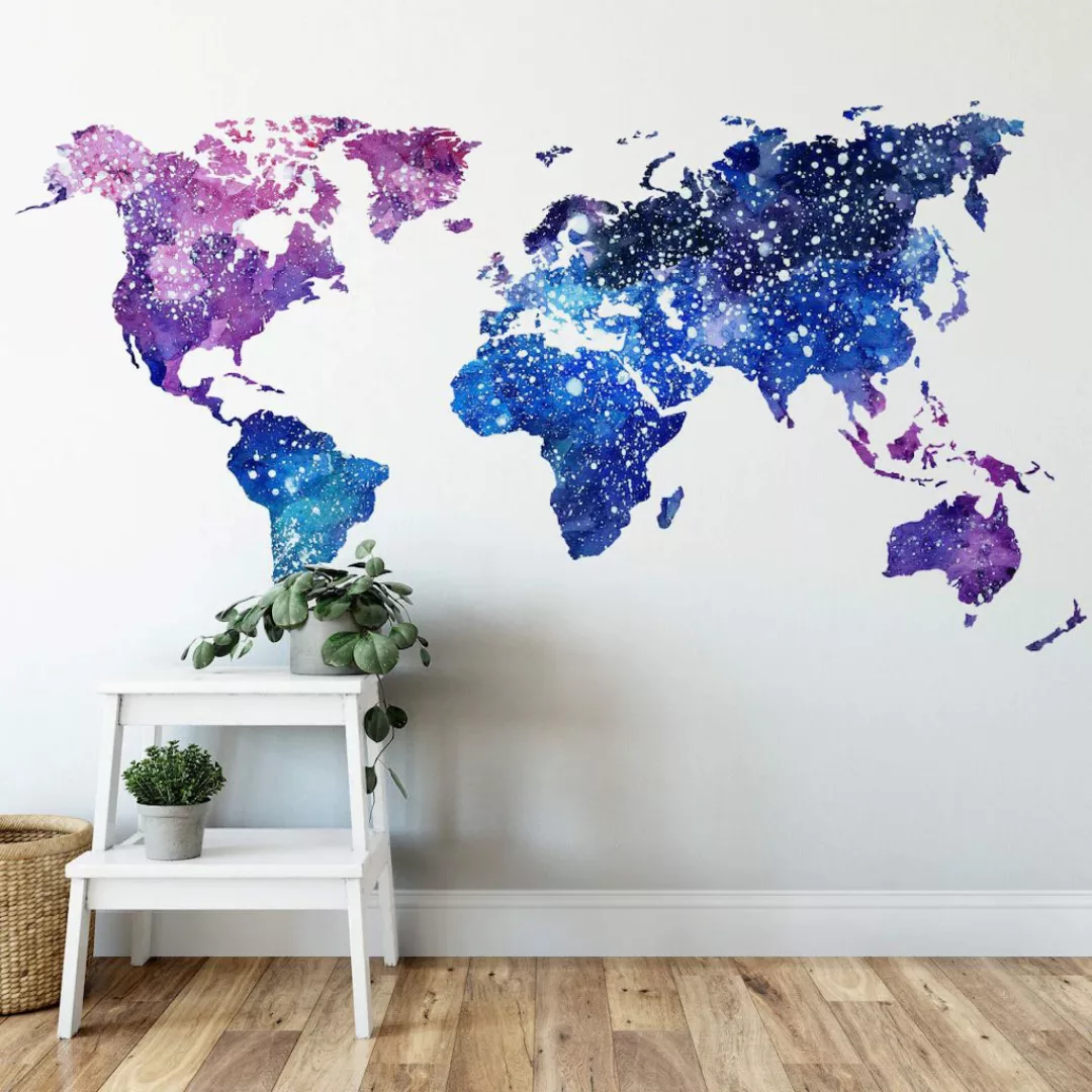 Wall-Art Wandtattoo »Universum Weltkarte Galaxie«, (1 St.), selbstklebend, günstig online kaufen