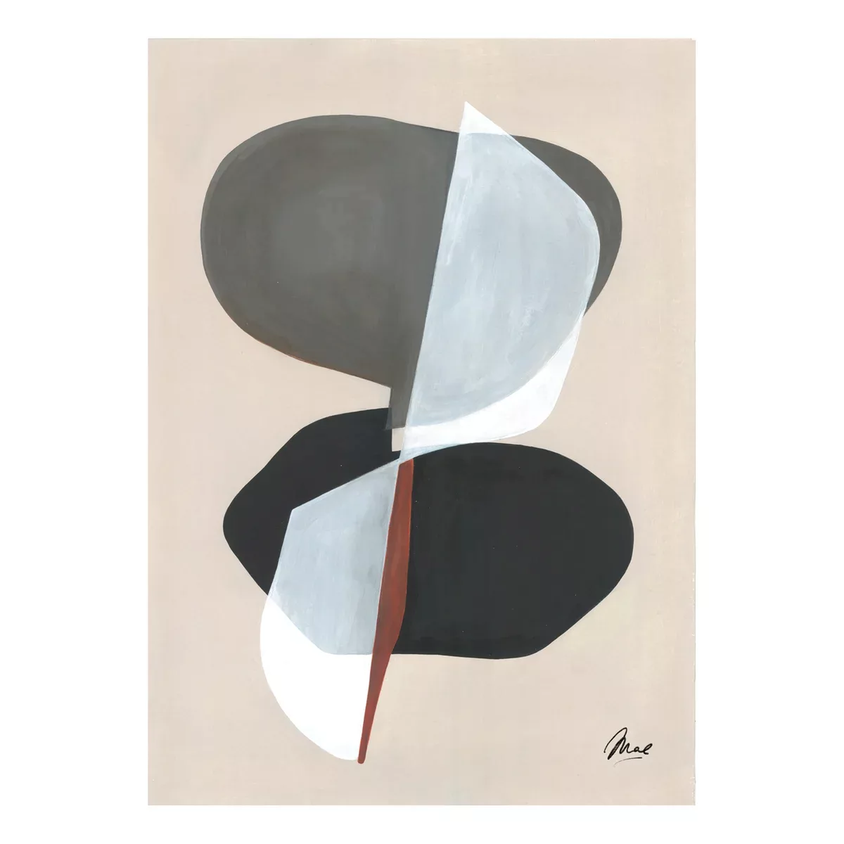 Paper Collective - Composition 01 Kunstdruck 50x70cm - beige, grau, weiß, s günstig online kaufen