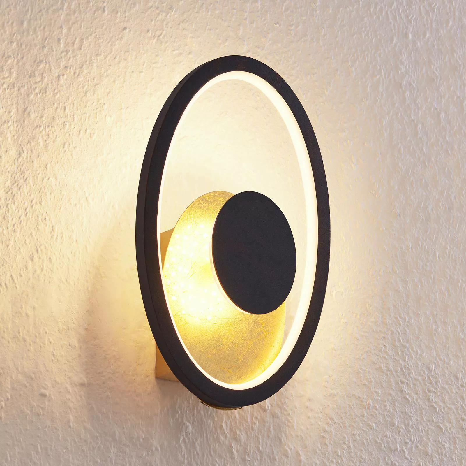 Lindby LED-Wandleuchte Feival, 29 cm, rost/gold, Metall günstig online kaufen