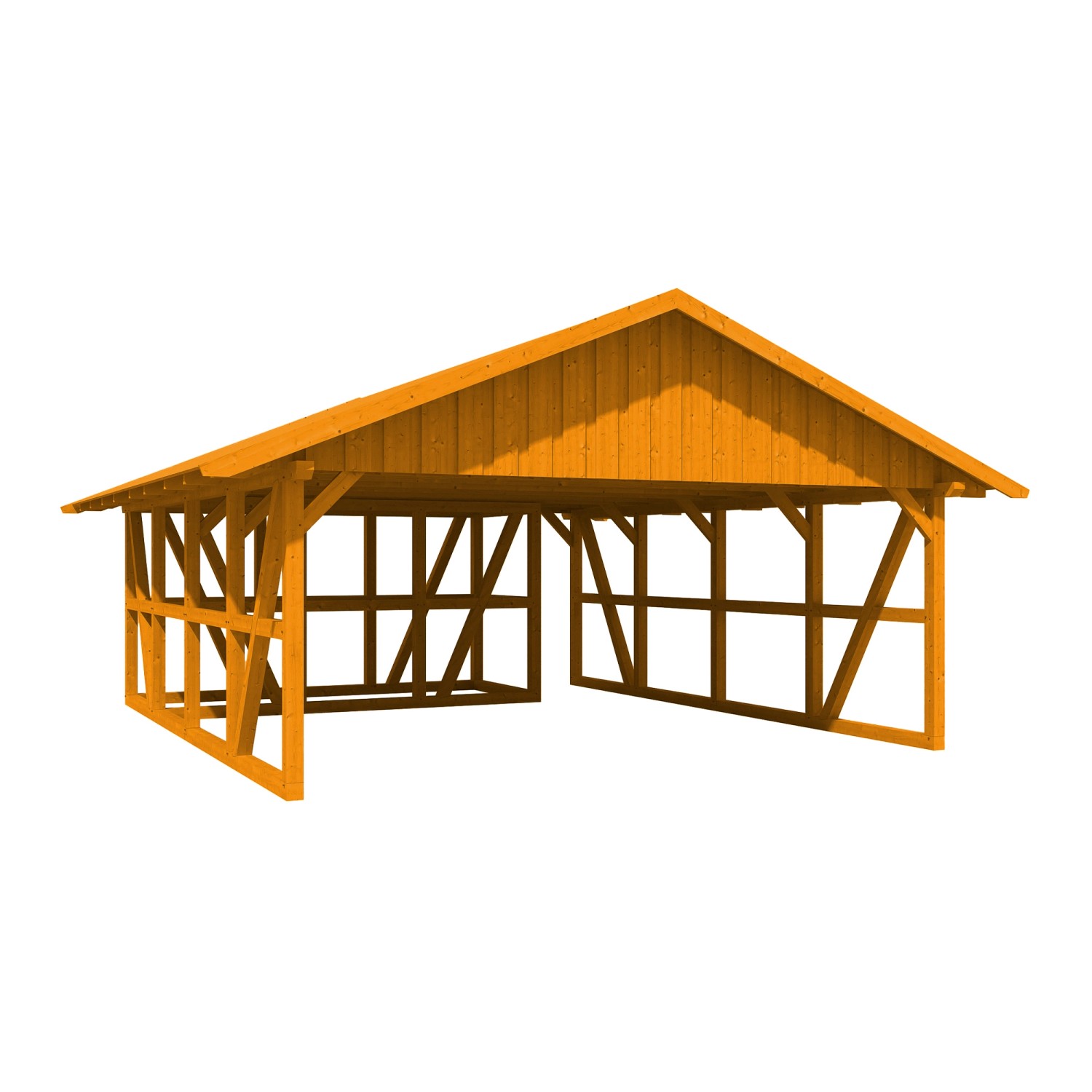 Skan Holz Carport Schwarzwald m. Dachschalung u. Abstellr. B 684 x 772 cm E günstig online kaufen