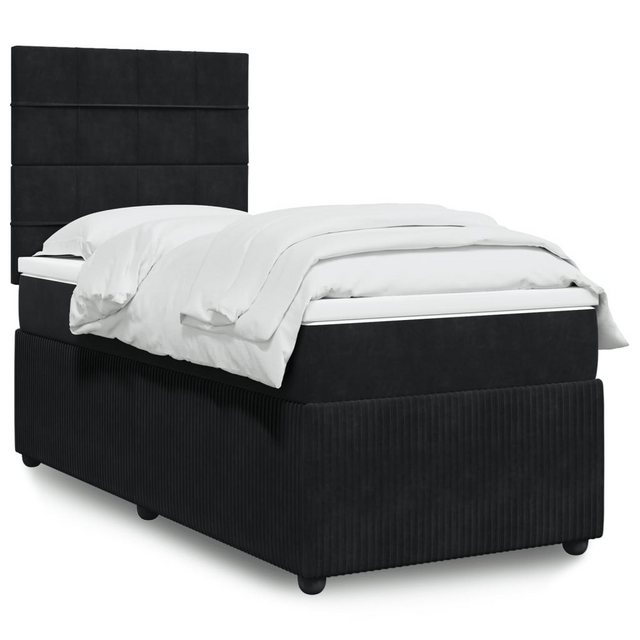 vidaXL Boxspringbett, Boxspringbett mit Matratze Schwarz 90x190 cm Samt günstig online kaufen