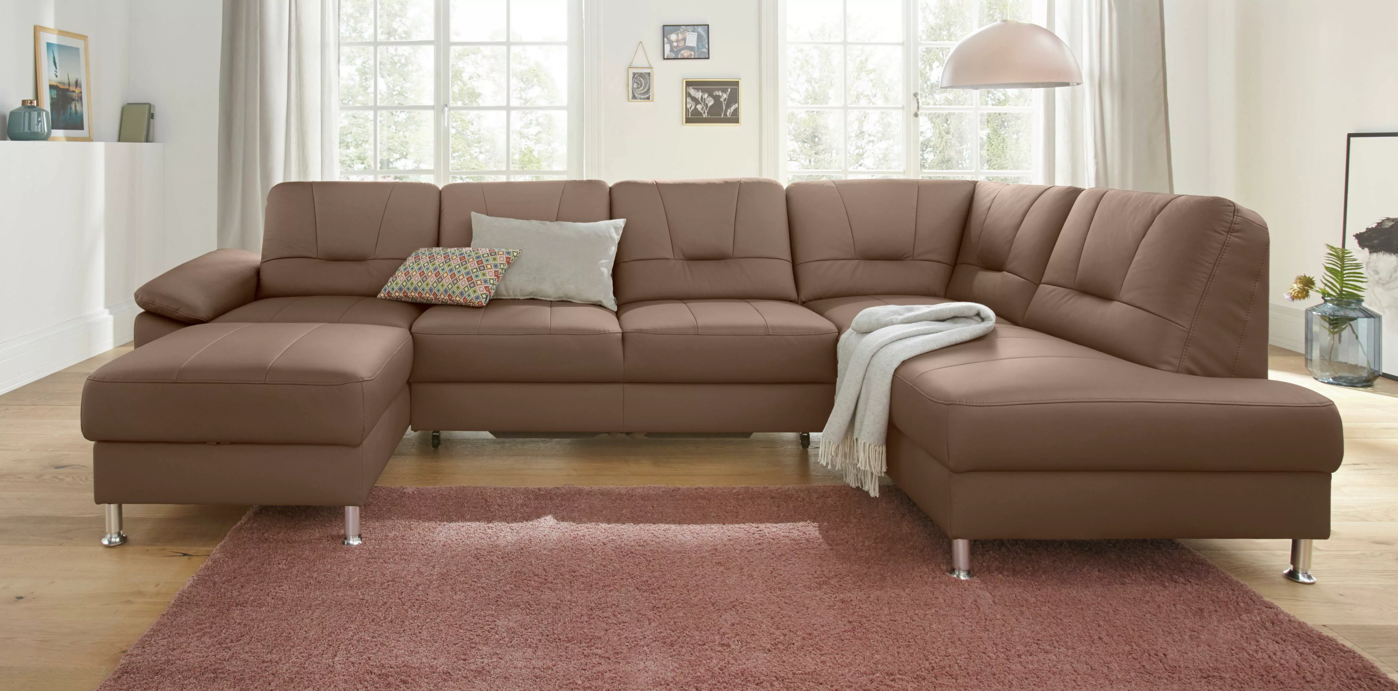 exxpo - sofa fashion Wohnlandschaft "Castello, U-Form", wahlweise mit Bettf günstig online kaufen